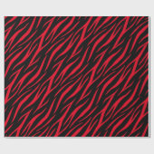 Zebra Print Black Red Niedlich Modern Xmas Muster Geschenkpapier (Flach)