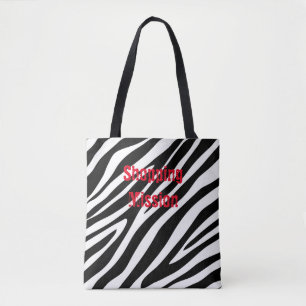 Zebra Print Black & White Totbeutel Tasche