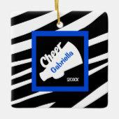 Zebra Print Blue Cheer Megaphone Ornament (Vorderseite)