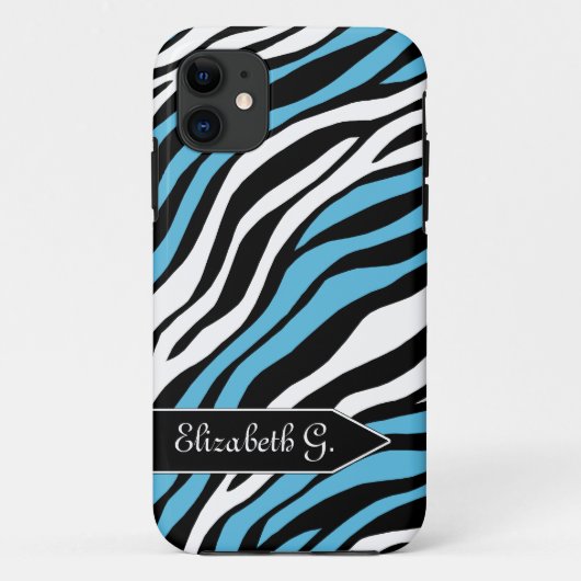 Zebra Print Blue Mix iPhone 5 Fall Case-Mate iPhone Hülle (Rückseite)