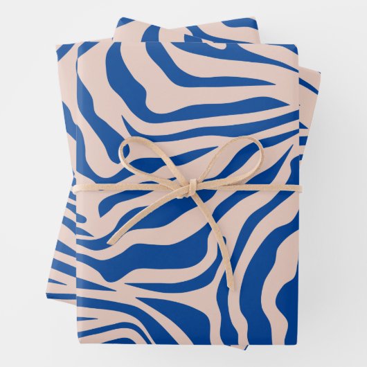 Zebra Print Blue Zebra Stripes Animal Print Geschenkpapier Set (Beispiel)