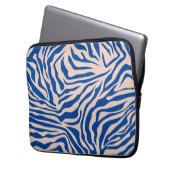 Zebra Print Blue Zebra Stripes Animal Print Laptopschutzhülle (Vorderseite Links)