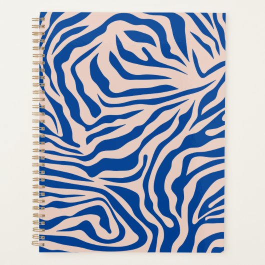 Zebra Print Blue Zebra Stripes Animal Print Planer (Vorderseite)
