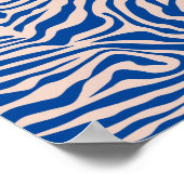 Zebra Print Blue Zebra Stripes Animal Print Poster (Ecke)
