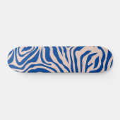 Zebra Print Blue Zebra Stripes Animal Print Skateboard (Horizontal)
