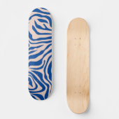 Zebra Print Blue Zebra Stripes Animal Print Skateboard (Vorderseite)