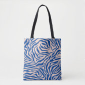 Zebra Print Blue Zebra Stripes Animal Print Tasche (Vorderseite)