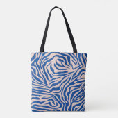 Zebra Print Blue Zebra Stripes Animal Print Tasche (Rückseite)