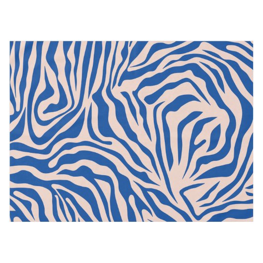 Zebra Print Blue Zebra Stripes Animal Print Tischdecke (Vorderseite (Horizontal))