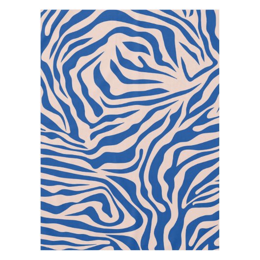 Zebra Print Blue Zebra Stripes Animal Print Tischdecke (Vorderseite)