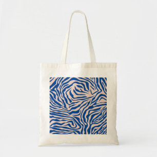 Zebra Print Blue Zebra Stripes Animal Print Tragetasche
