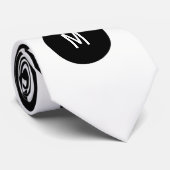 Zebra Print Bold Strips mit weißer Monogramm Krawatte (Gerollt)