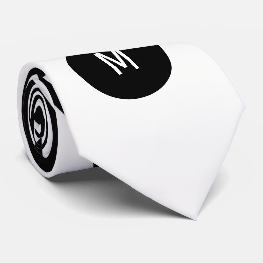 Zebra Print Bold Strips mit weißer Monogramm Krawatte (Gerollt)