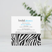Zebra Print Brautparty Einladung (Stehend Vorderseite)