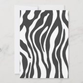 Zebra Print Brautparty Typografie Einladung (Rückseite)