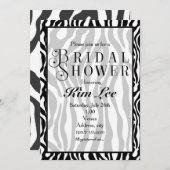 Zebra Print Brautparty Typografie Einladung (Vorne/Hinten)