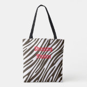 Zebra Print Brown & White Toag Tasche (Rückseite)