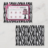Zebra Print Cake Bakery Business Loyalty Card Treuekarte (Vorne/Hinten)