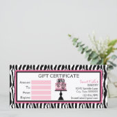 Zebra Print Cake Bakery Geschenkgutschein (Stehend Vorderseite)