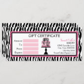 Zebra Print Cake Bakery Geschenkgutschein (Vorne/Hinten)