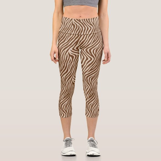 Zebra Print  Capri Leggings (Vorderseite)