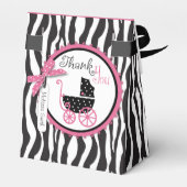 Zebra Print & Carriage Baby Dusche Geschenkboxen Geschenkschachtel (Rückseite)