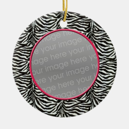 Zebra Print Chic Foto Ornamente (Vorne)