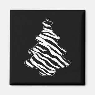 Zebra Print Christmas Tree Pajama Xmas Tierische L Magnet