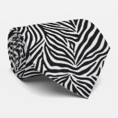 Zebra Print Classic Black & White Krawatte (Gerollt)