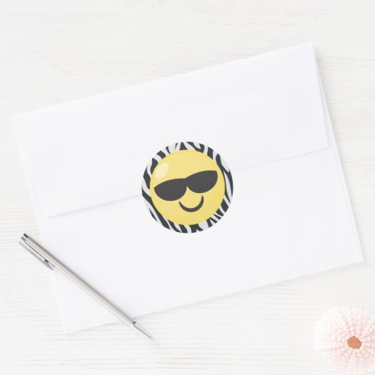 Zebra Print Cool Emoji Stickers (Umschlag)
