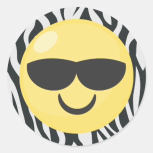 Zebra Print Cool Emoji Stickers