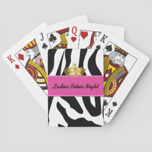 Zebra Print & Crown Ladys Spielkarten