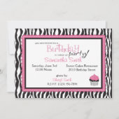 Zebra Print & Cupcake Geburtstag (Rückseite)