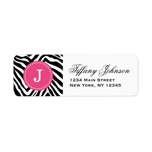 Zebra Print Custom Monogram (Vorne)