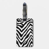 Zebra Print Custom Monogram Gepäckanhänger (Rückseite vertikal)