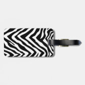 Zebra Print Custom Monogram Gepäckanhänger (Rückseite horizontal)