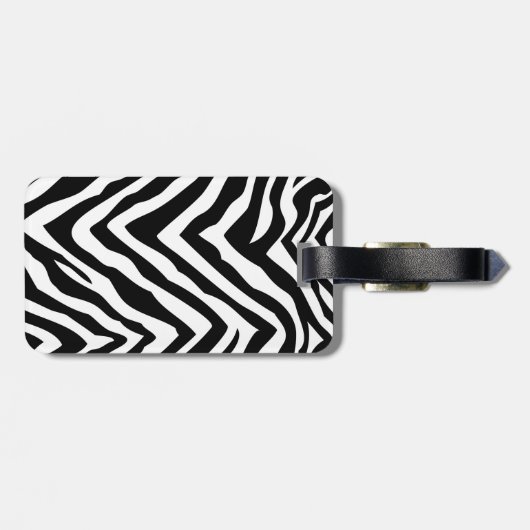 Zebra Print Custom Monogram Gepäckanhänger (Rückseite horizontal)