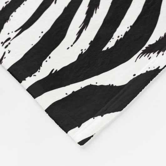 Zebra Print Custom Monogram mär in Schwarz und Ros Fleecedecke (Ecke)