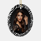 Zebra Print Custom Photo Ornament (Rechts)