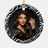 Zebra Print Custom Photo Ornament (Vorne)