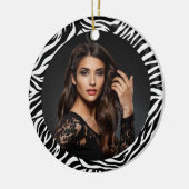 Zebra Print Custom Photo Ornament (Links)
