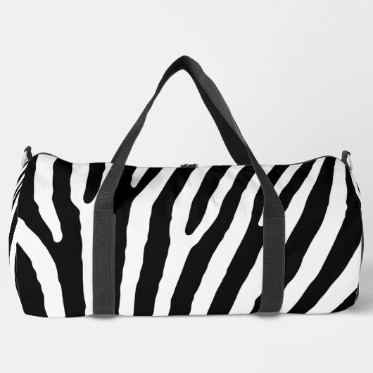 Zebra Print Cut Nähen große Duffel Tasche (Vorderseite)