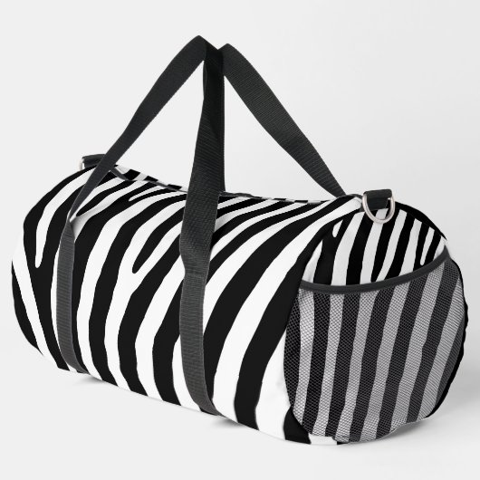 Zebra Print Cut Nähen große Duffel Tasche (Rechte Ecke)