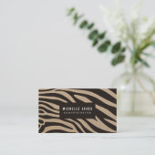 Zebra Print Designer Stylist KRAFT Business Cards Visitenkarte (Stehend Vorderseite)