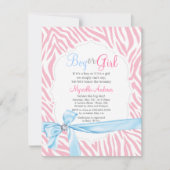 Zebra Print & Diamond Girl oder Boy Baby Shooter Einladung (Vorderseite)