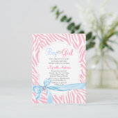 Zebra Print & Diamond Girl oder Boy Baby Shooter Einladung (Stehend Vorderseite)
