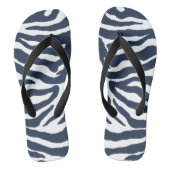 Zebra Print dunkelblau Flip Flops Badesandalen (Fußbett)
