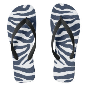 Zebra Print dunkelblau Flip Flops Badesandalen