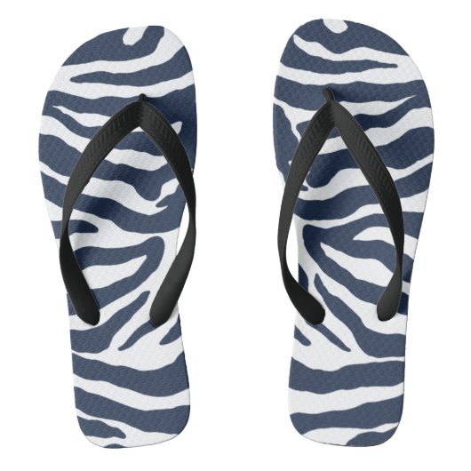 Zebra Print dunkelblau Flip Flops Badesandalen (Fußbett)