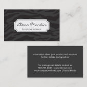 Zebra Print | Dunkelgrau Visitenkarte (Vorne/Hinten)